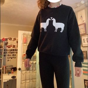 Llama crew neck